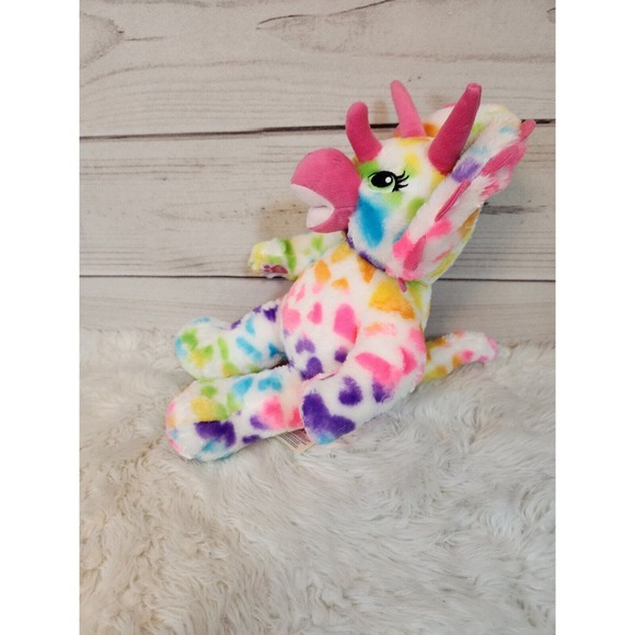 Build-A-Bear workshop Dinosaur 17” Neon Hearts Plush - Picture 2 of 6